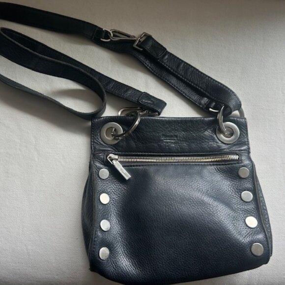Hammit Medium Leather Nickel Studded Zipper Crossbody Bag the Tony